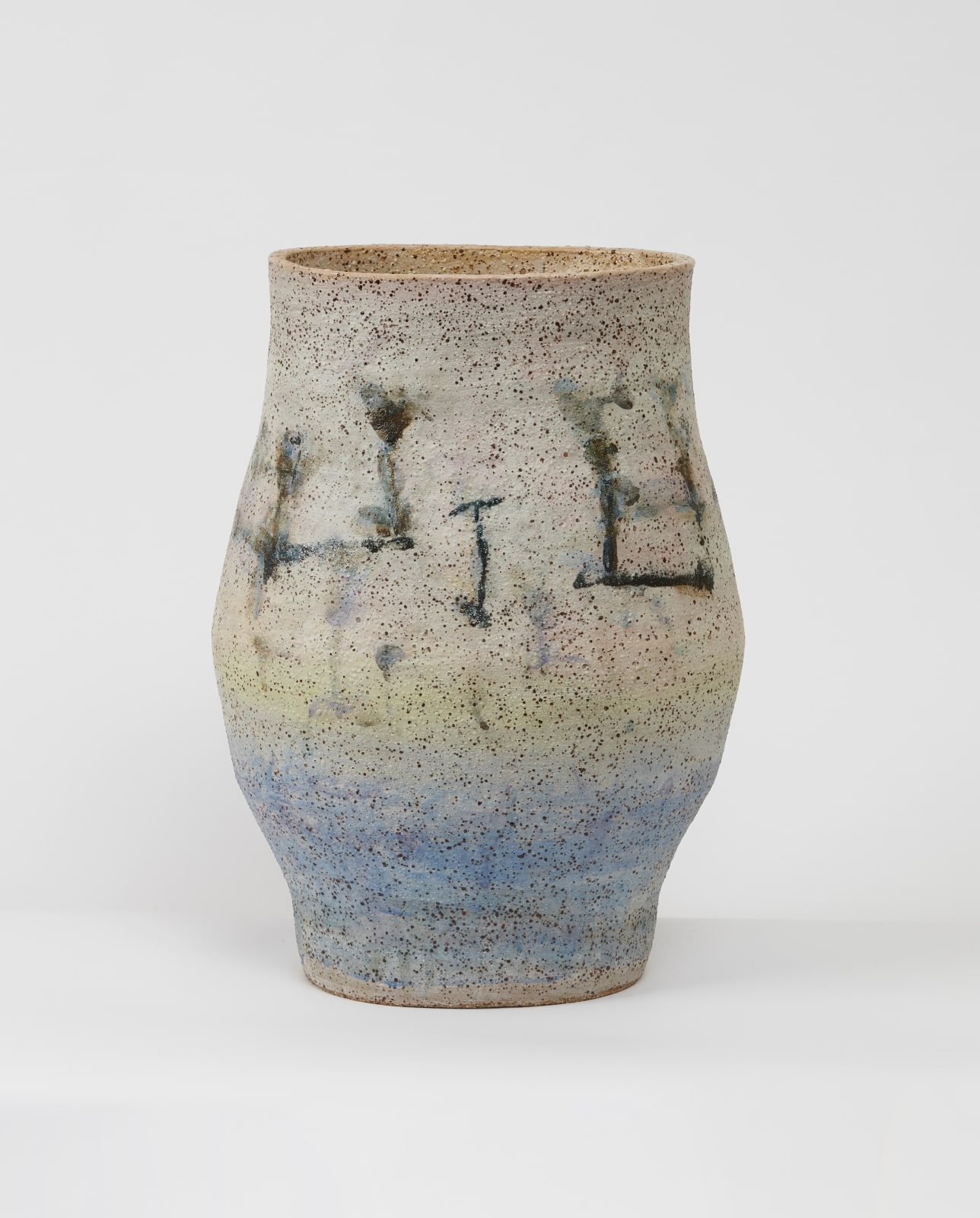 Kate Dorrough Water Vessel, with Ancient Text’, stoneware ceramic with glaze, 43 x 31 x 23 cm