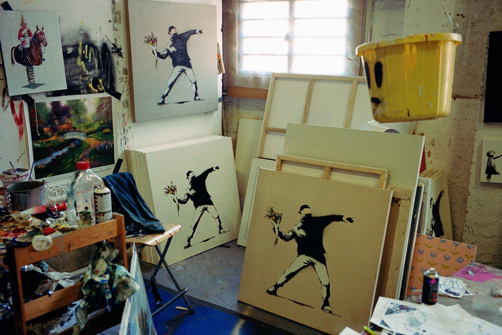 James Pfaff, Banksy, Love is in the Air (Studio Session I), London, 2004, [2004/2021]