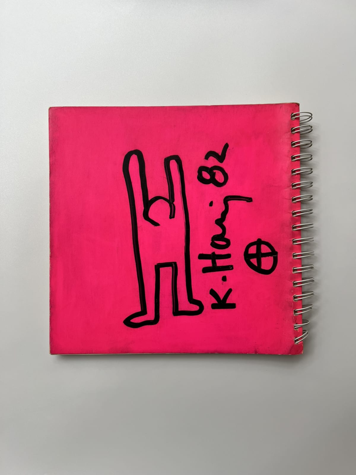 Keith Haring, UNTITLED ('REACHING FOR THE SKY' - Unique drawing on Tony Shafrazi catalogue), 1982