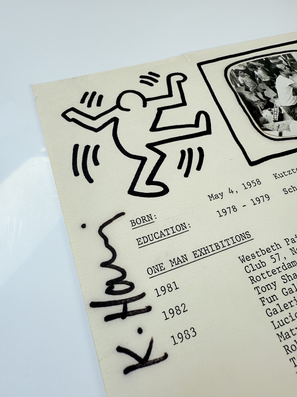 Keith Haring, Uniquely Personalised CV, 1985