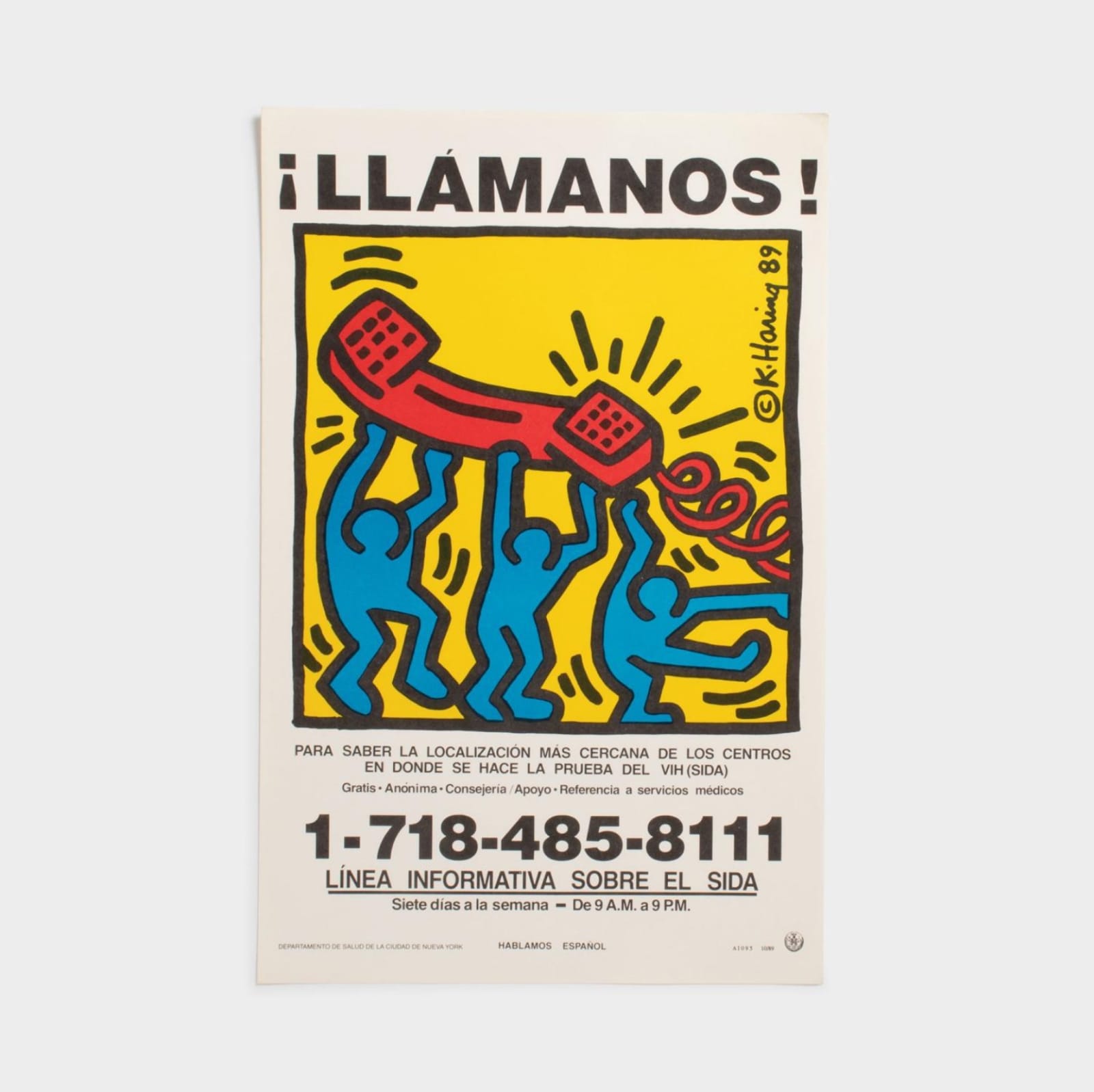Keith Haring, ‘TALK TO US’ + ‘¡LLAMANOS!’ (1989 AIDS Hotline Campaign Posters), 1989