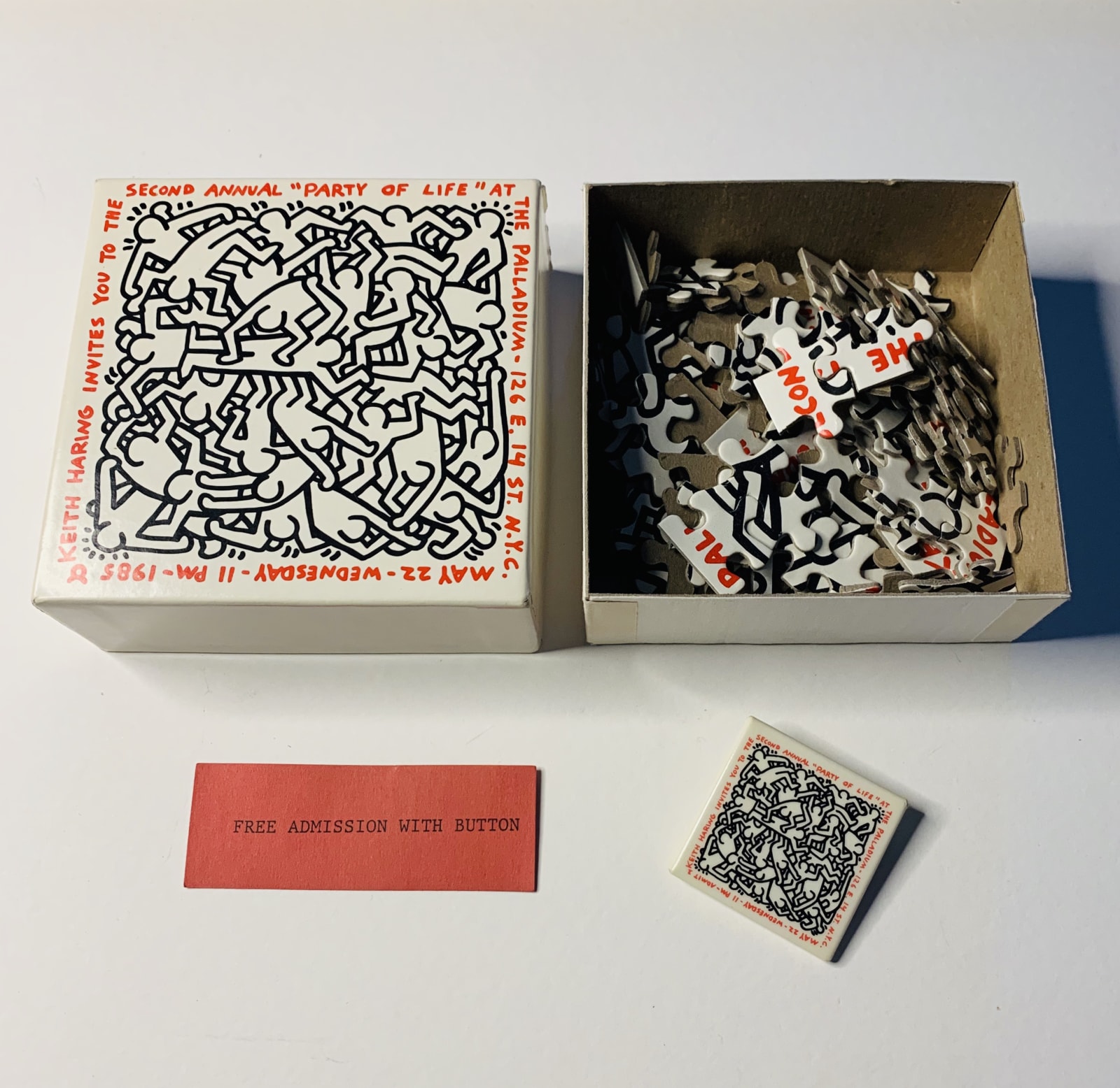 Keith Haring, 'Second Annual Party of Life' (Jig-saw puzzle invitation), 1985