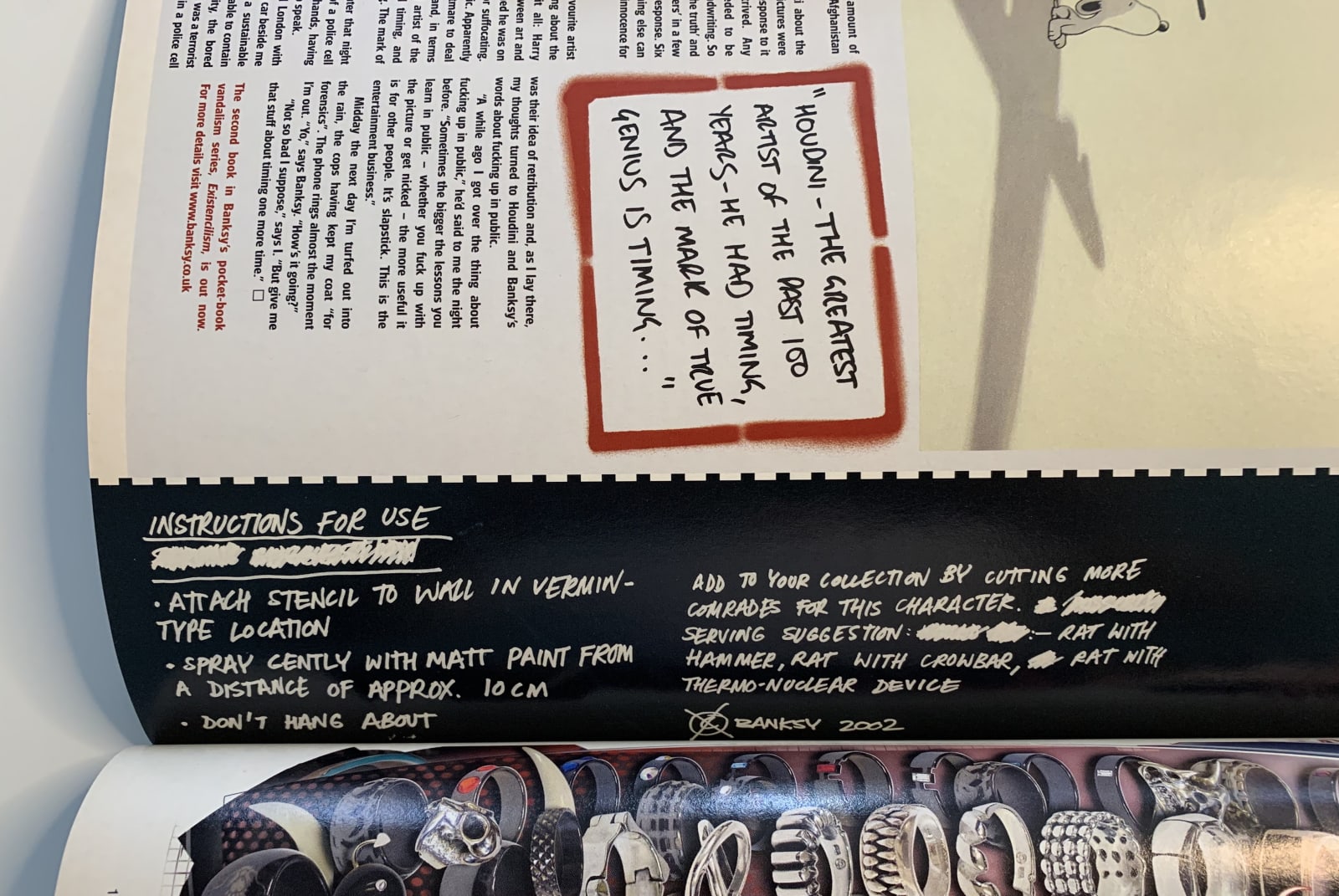 Banksy, Bizarre Magazine (Banksy stencil issue), 2002