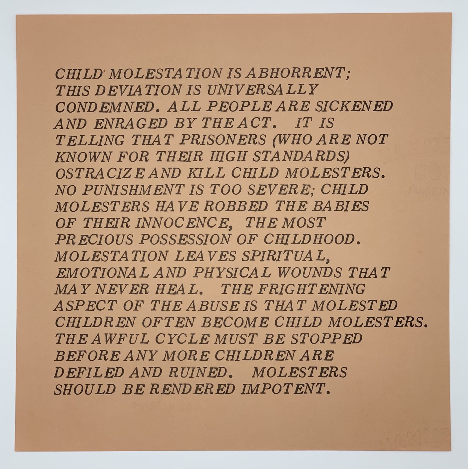 Jenny Holzer, Inflammatory Essays, 1979-1982