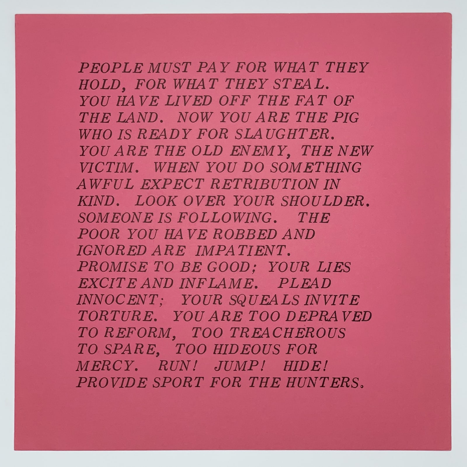 Jenny Holzer, Inflammatory Essays, 1979-1982