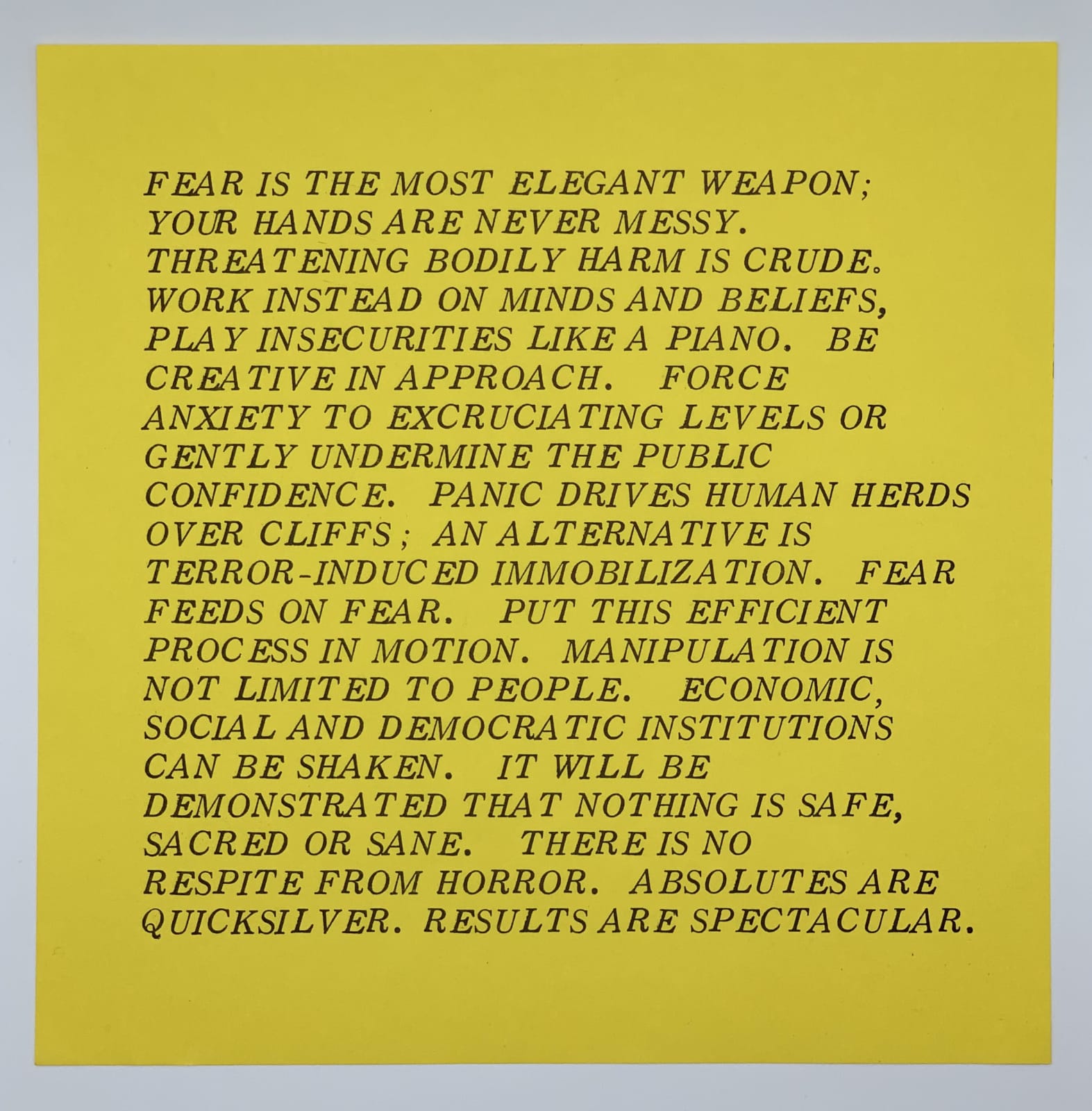 Jenny Holzer, Inflammatory Essays, 1979-1982