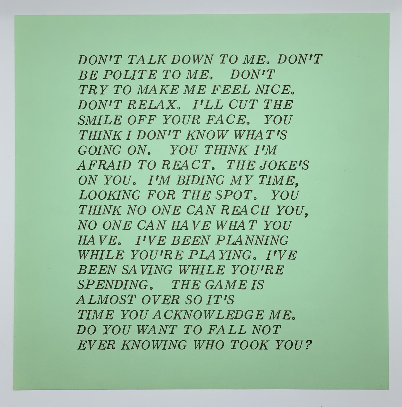 Jenny Holzer, Inflammatory Essays, 1979-1982