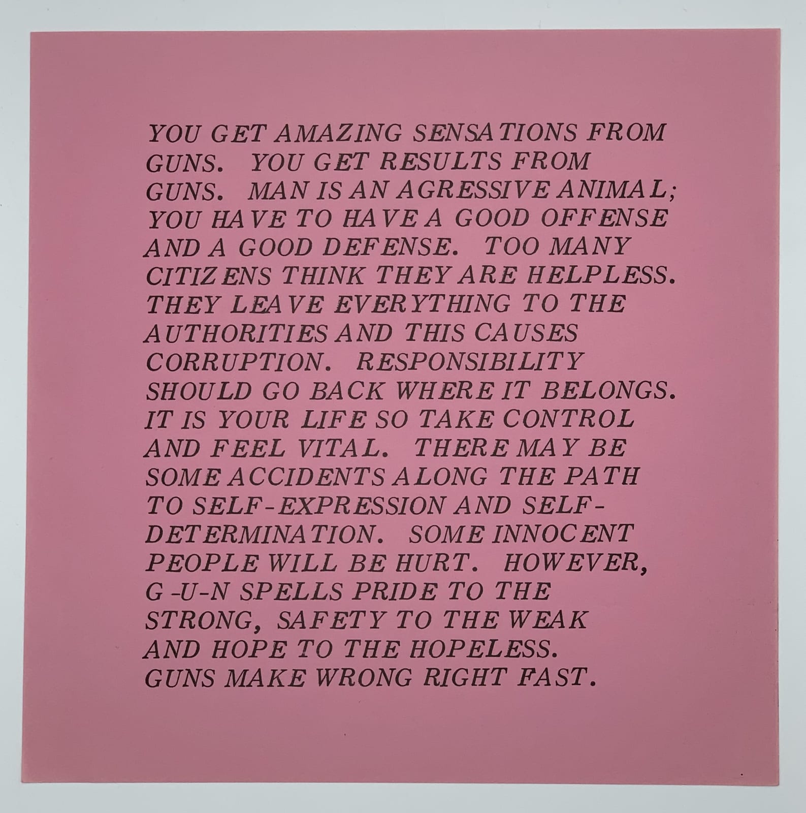 Jenny Holzer, Inflammatory Essays, 1979-1982