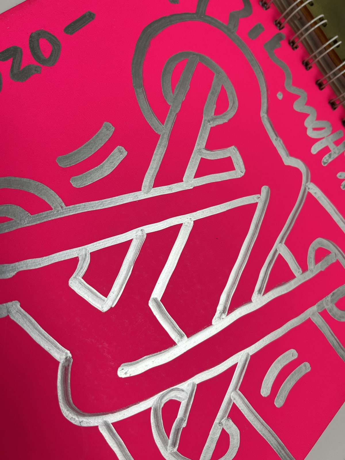 Keith Haring, Untitled (‘Art Attack on Aids’ - Unique drawing on Tony Shafrazi catalogue), 1985