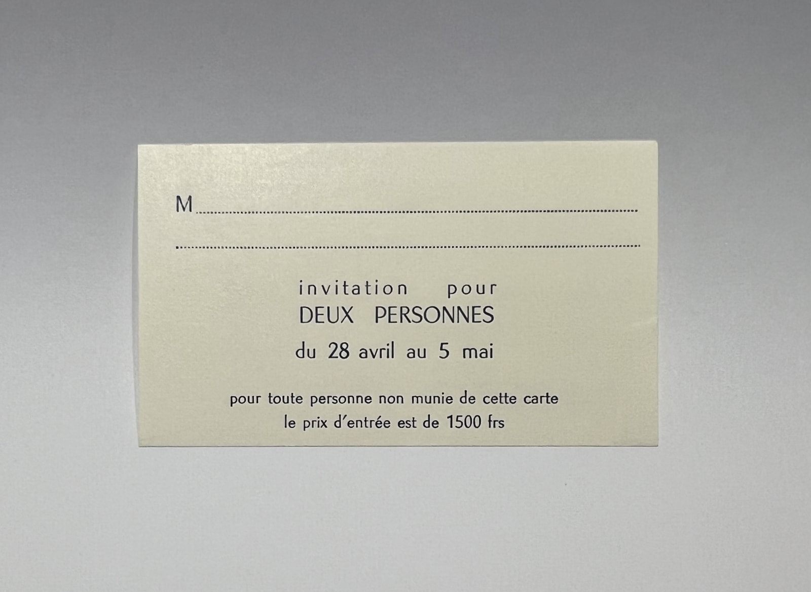 Yves Klein, Envelope with IKB stamp and invitations, 1958