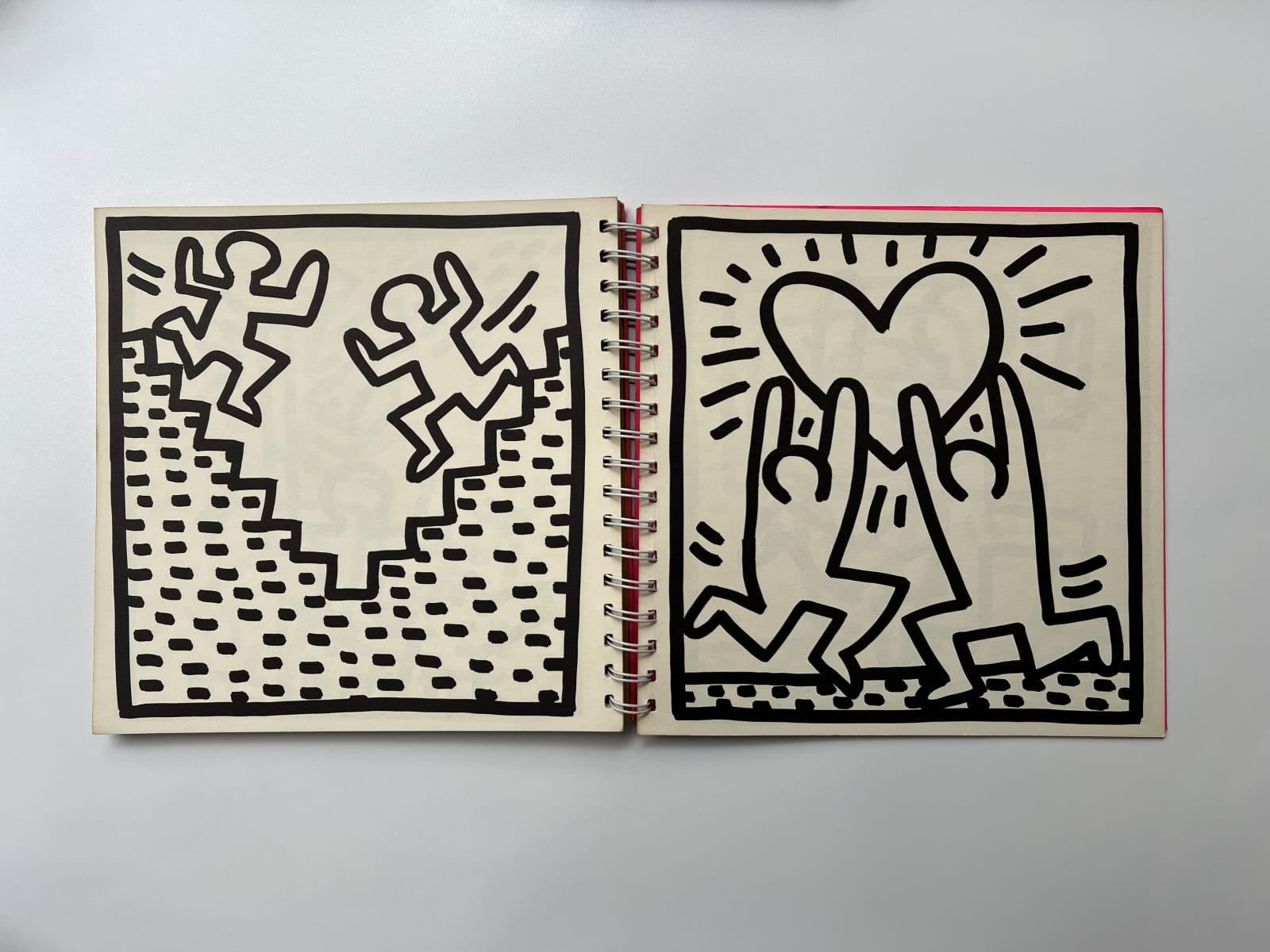 Keith Haring, UNTITLED ('REACHING FOR THE SKY' - Unique drawing on Tony Shafrazi catalogue), 1982