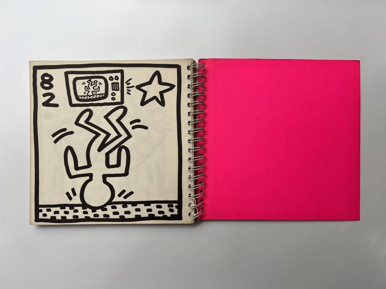 Keith Haring, UNTITLED ('REACHING FOR THE SKY' - Unique drawing on Tony Shafrazi catalogue), 1982