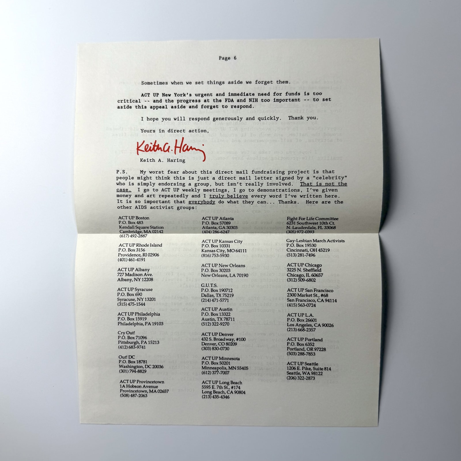 Keith Haring, 'THREE WISE MONKEYS' ('ACT UP' DIRECT MAIL FUNDRAISING PROJECT), 1989