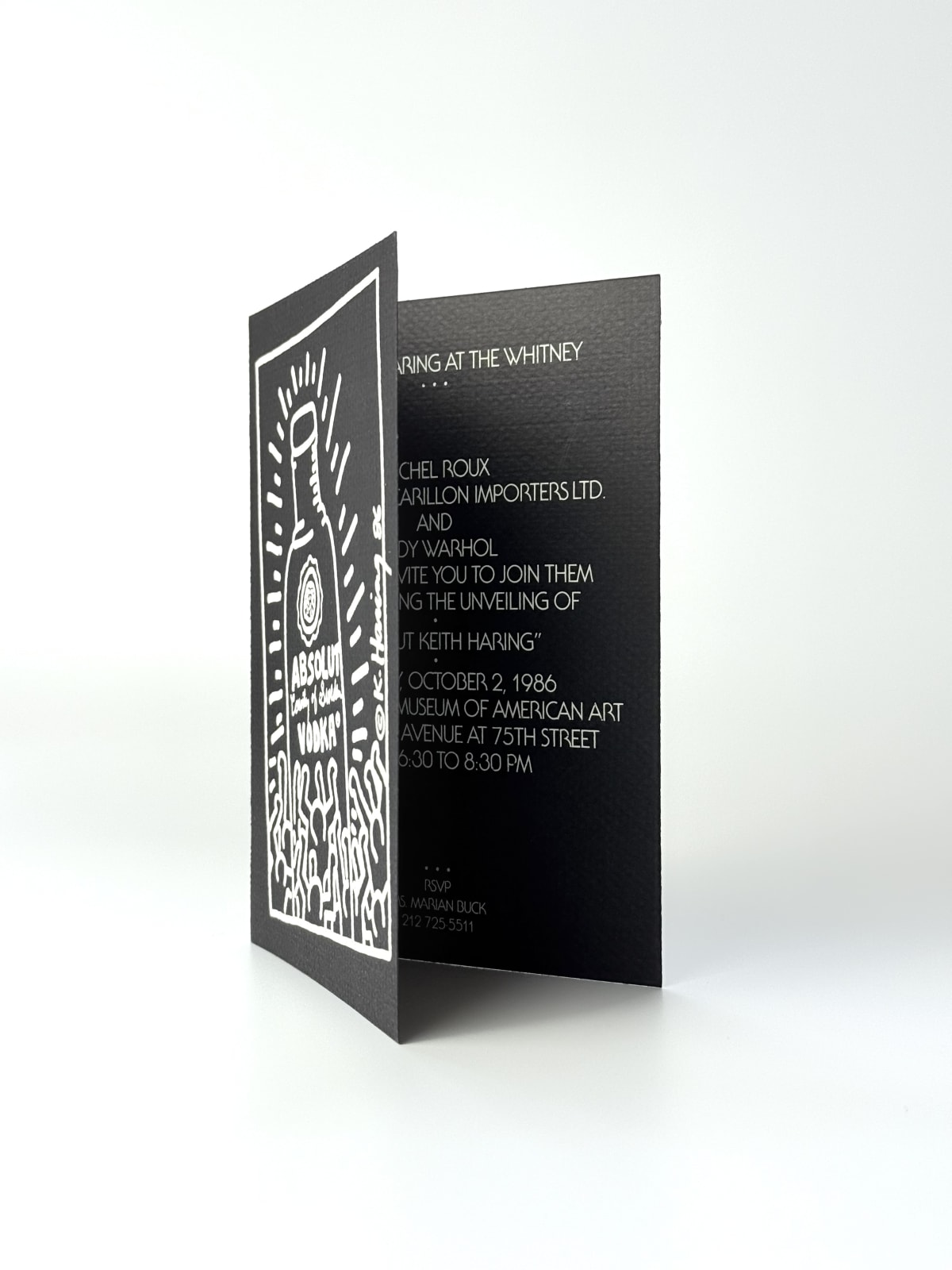 Keith Haring, 'ABSOLUT KEITH HARING' (VODKA & HARING AT THE WHITNEY, INVITATION CARD), 1986