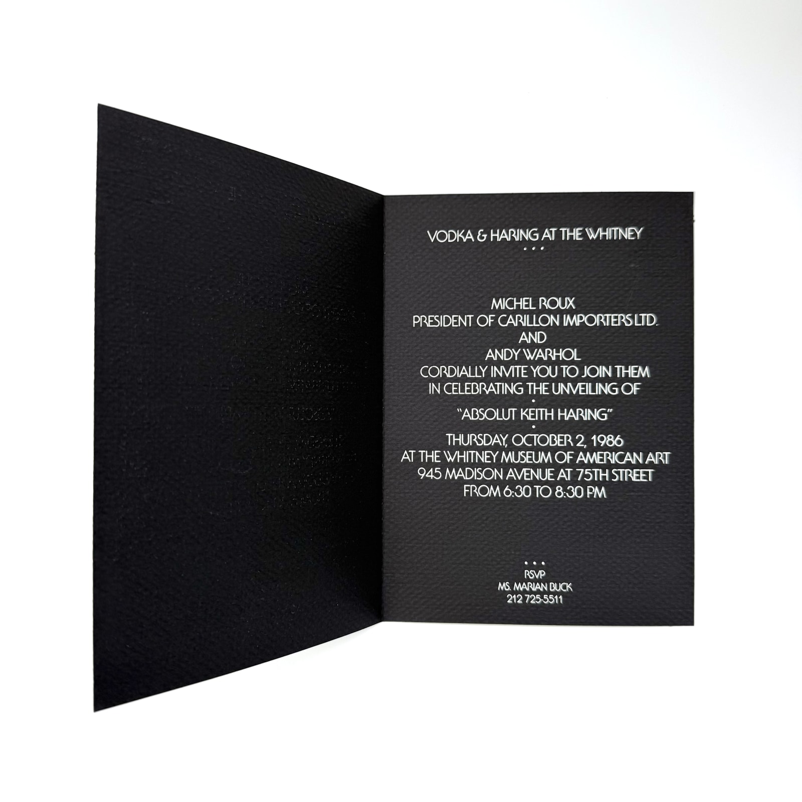 Keith Haring, 'ABSOLUT KEITH HARING' (VODKA & HARING AT THE WHITNEY, INVITATION CARD), 1986