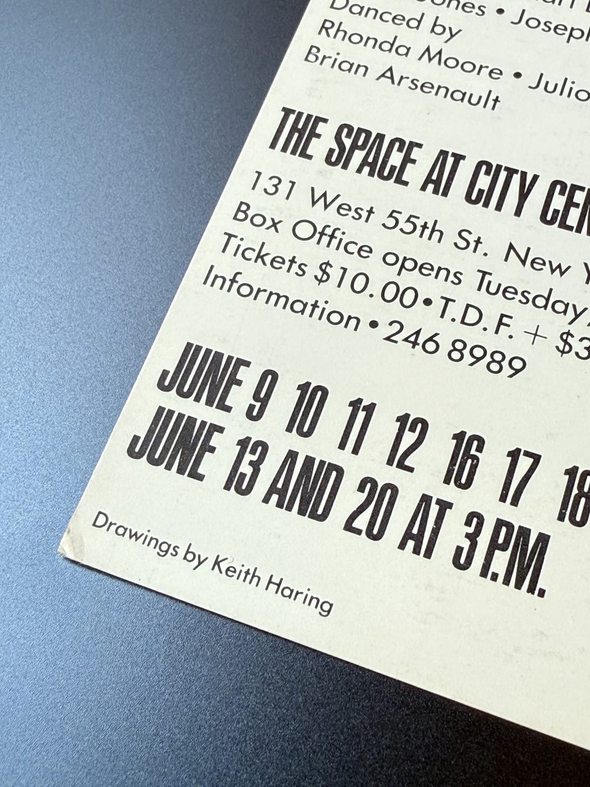 Keith Haring, BILL T. JONES & COMPANY ('SOCIAL INTERCOURSE: PILGRIM'S PROGRESS' SHOW ANNOUNCEMENT), 1982