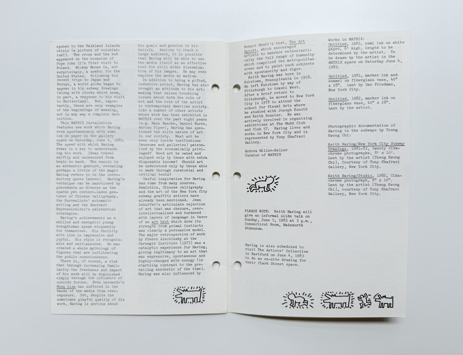 Keith Haring, 'Keith Haring / New York City Subway Drawings 1983' (Wadsworth Atheneum Exhibition Catalogue), 1983