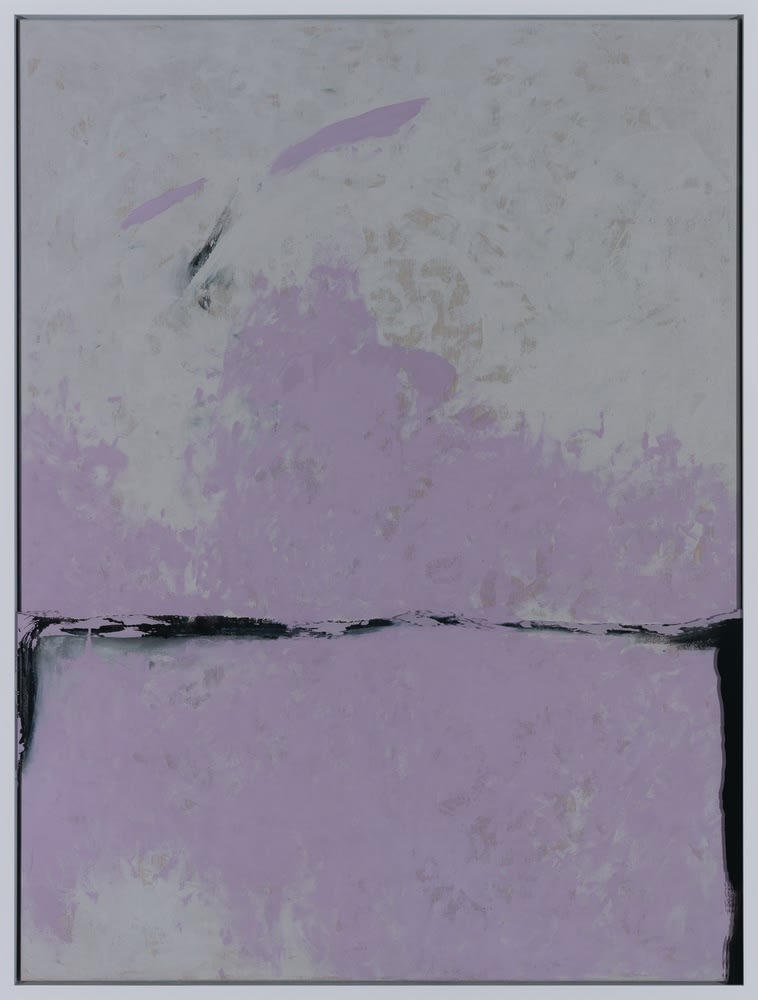 Dry Morning in January, 2019 Lacquer on Belgian linen and glass 166 x 125.8 cm | 65 1/3 x 49 1/2 in