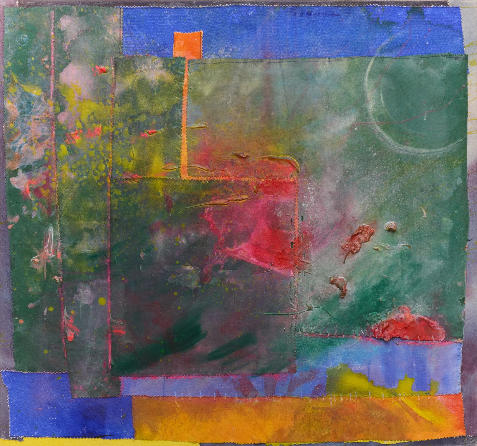 Frank Bowling (b. 1934) Killclay, 2013 Signed, dated, and inscribed with the title on the stretcher: FRANK BOWLING "KILLCLAY" 2013 Acrylic, acrylic gel on collaged canvas with marouflage 28¼ x 30 inches 71.8 x 76.2 cm © 2025 Frank Bowling / Artists Rights Society (ARS), New York / DACS, London