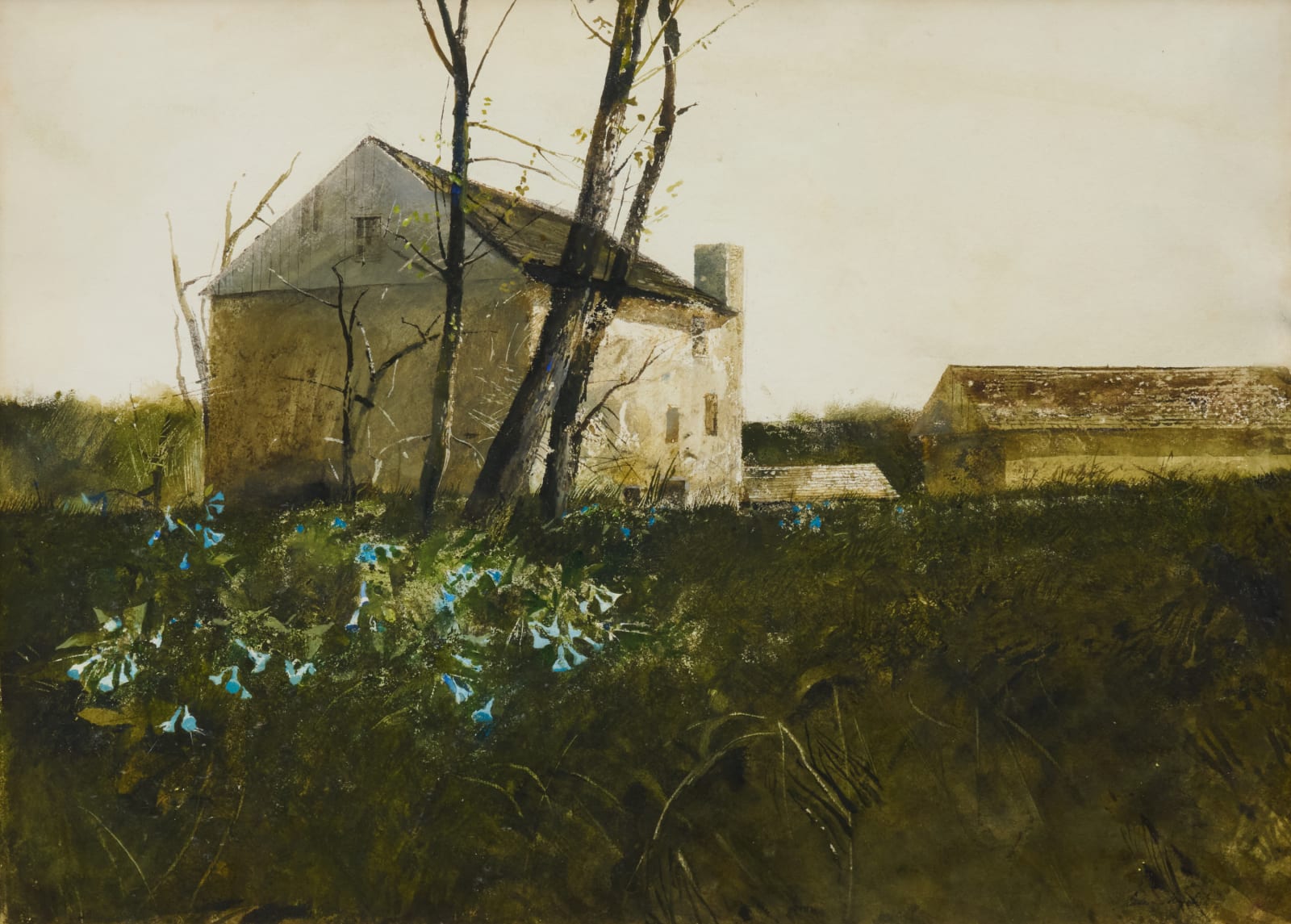 Andrew Wyeth (1917-2009) Behind the Mill, 1961 Signed at lower right: Andrew Wyeth Watercolor on paper 21½ x 30 inches 54.6 x 76.2 cm © Wyeth Foundation for American Art/Artists Rights Society (ARS), New York