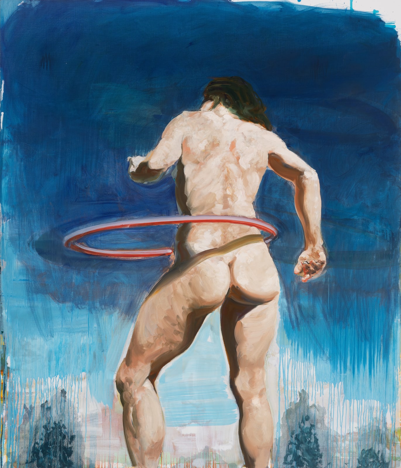 Eric Fischl American Hula 2020 acrylic and oil on canvas 75 x 64 inches 190.5 x 162.6 cm