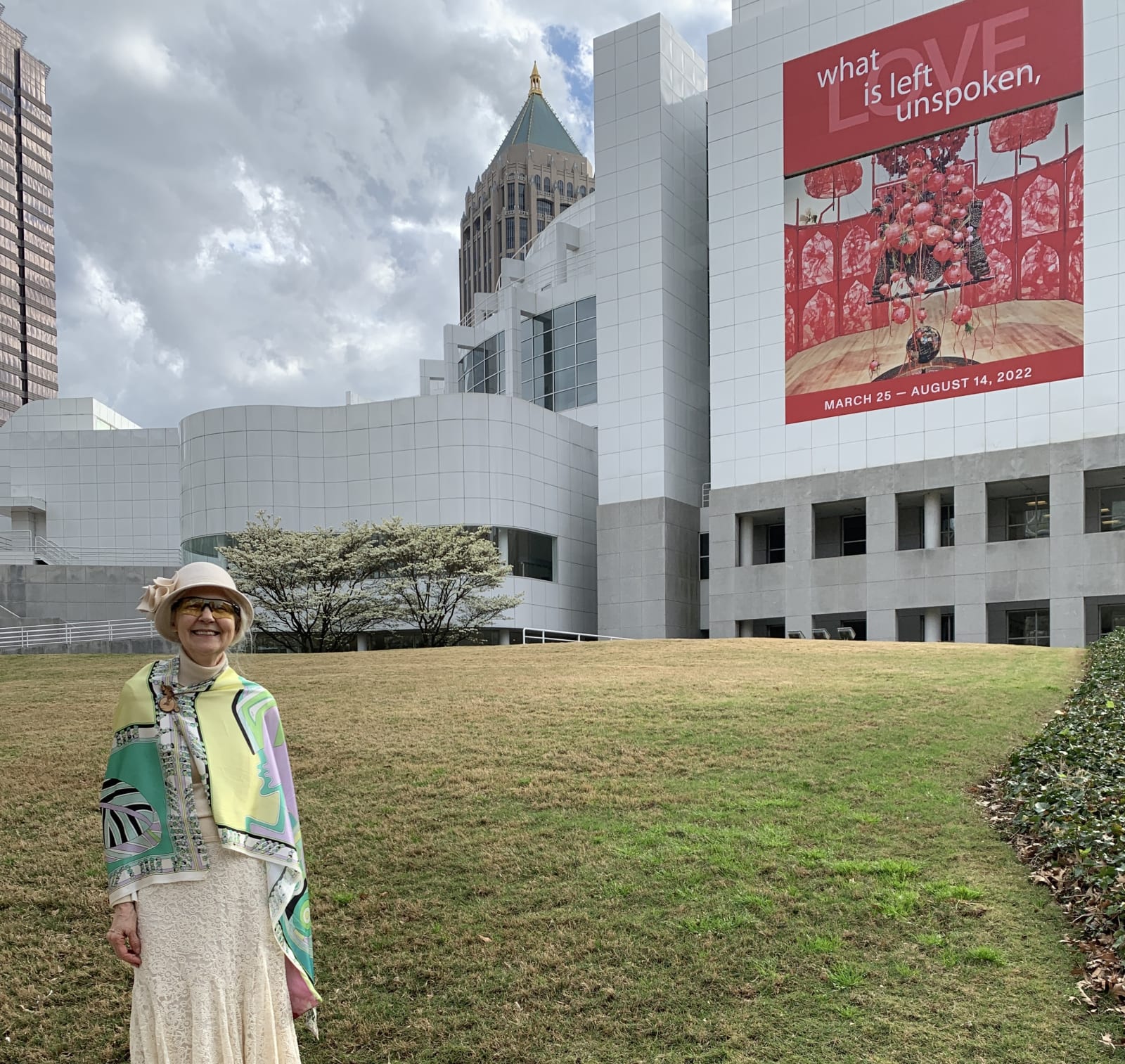 Jana Vander-Lee outside the High Museum for the exhibition's opening.