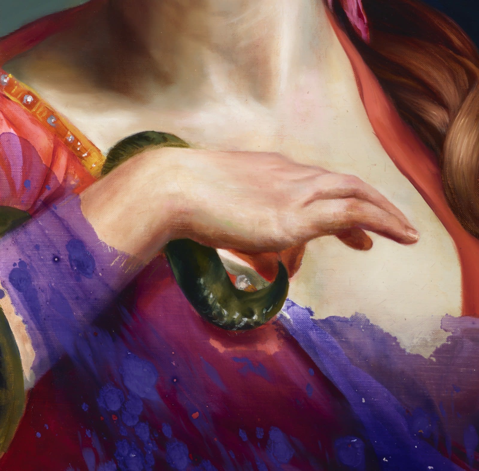 Angela Fraleigh, Kiss the snakebite to the hand, 2023