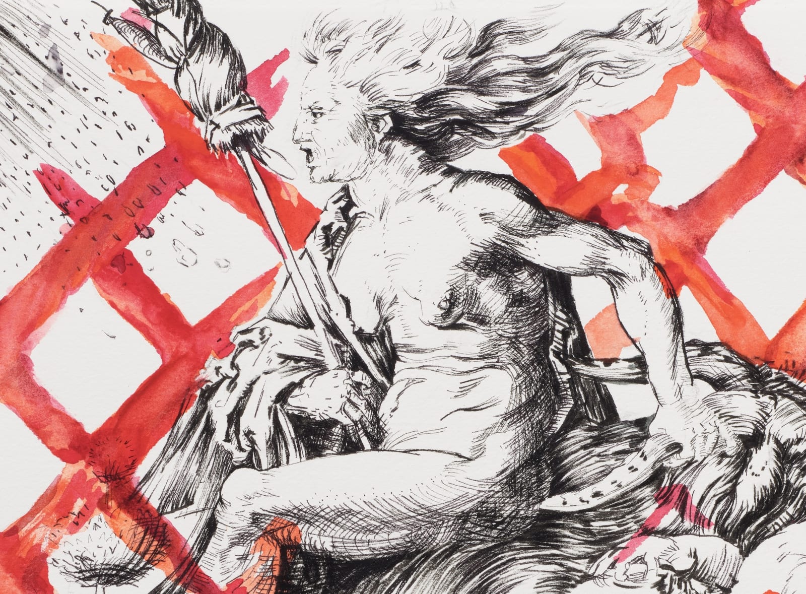 Angela Fraleigh, Study of Witch with distaff, 2023