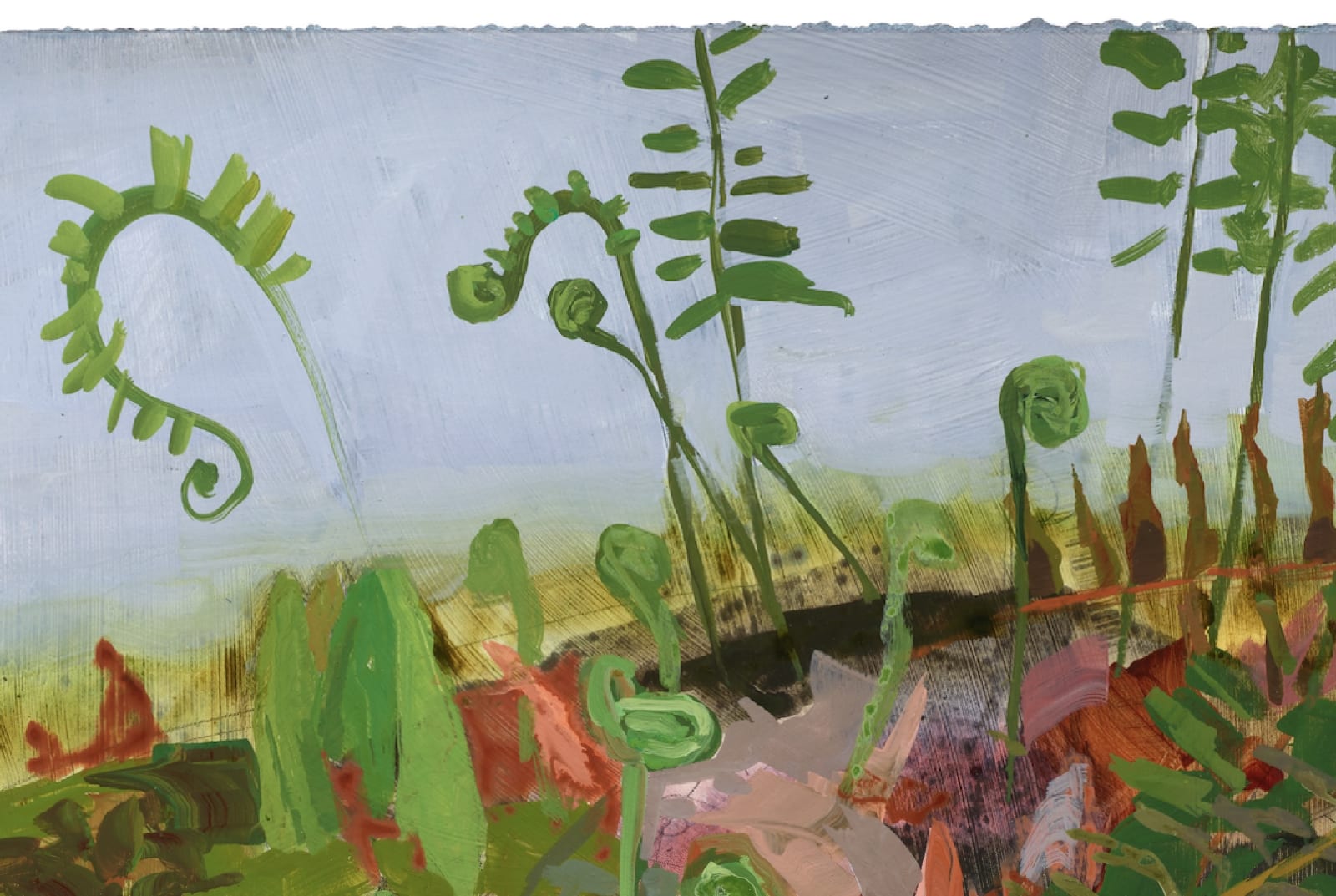 Kristin Musgnug, Study for Emerging Ferns and Spring Beauties, 2022