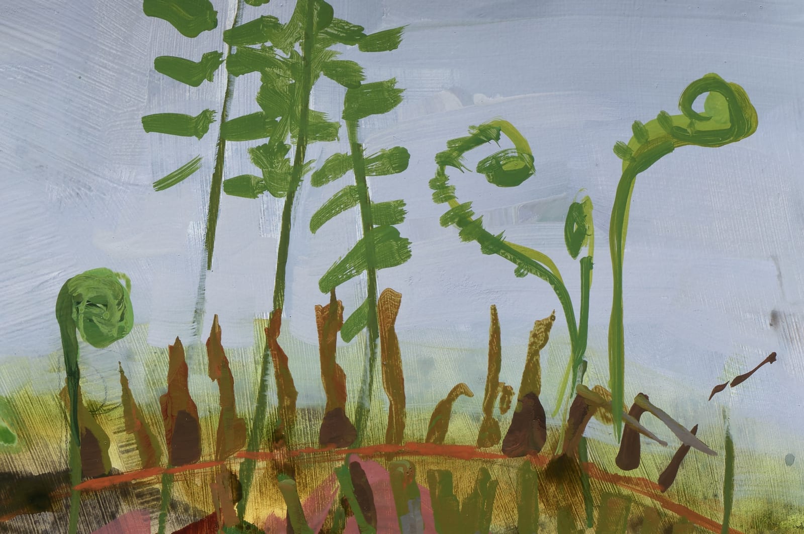 Kristin Musgnug, Study for Emerging Ferns and Spring Beauties, 2022