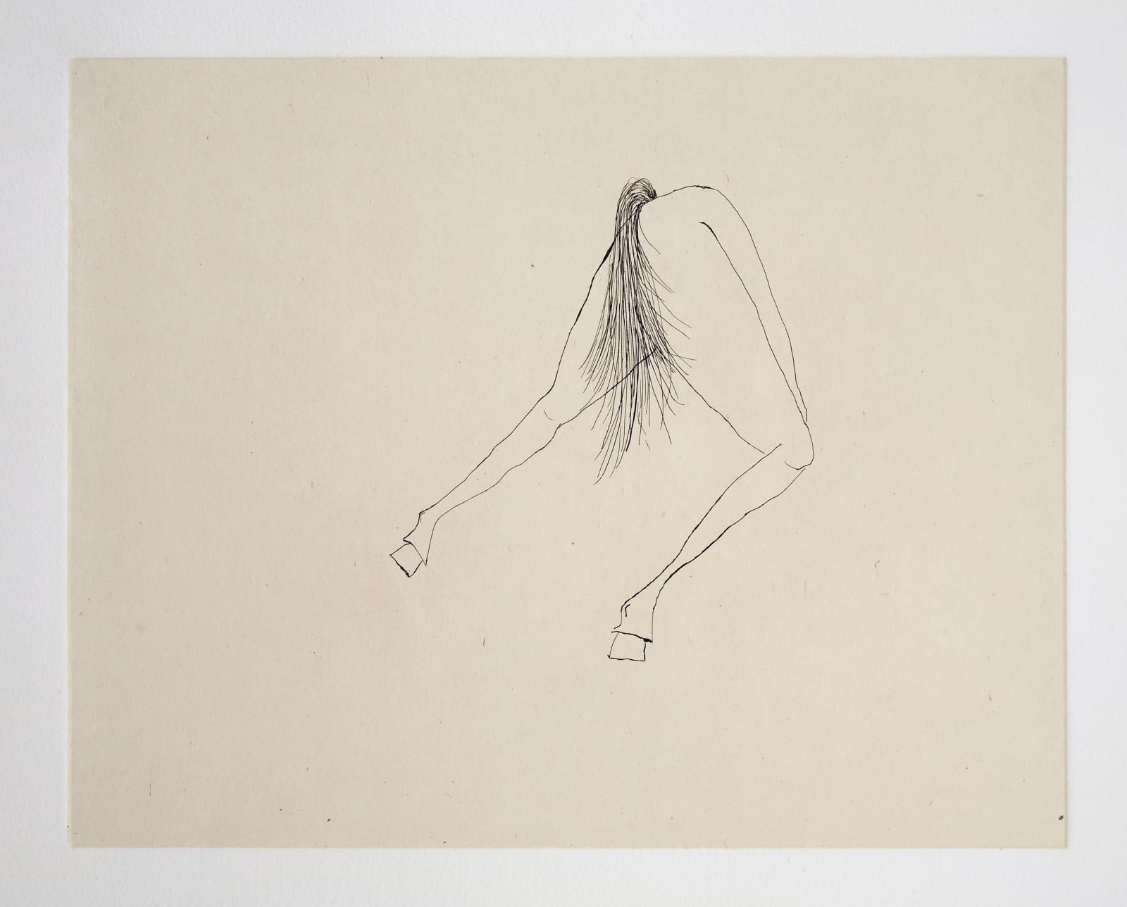 One of several images of a young woman wearing a mask as she slowly turns into a horse