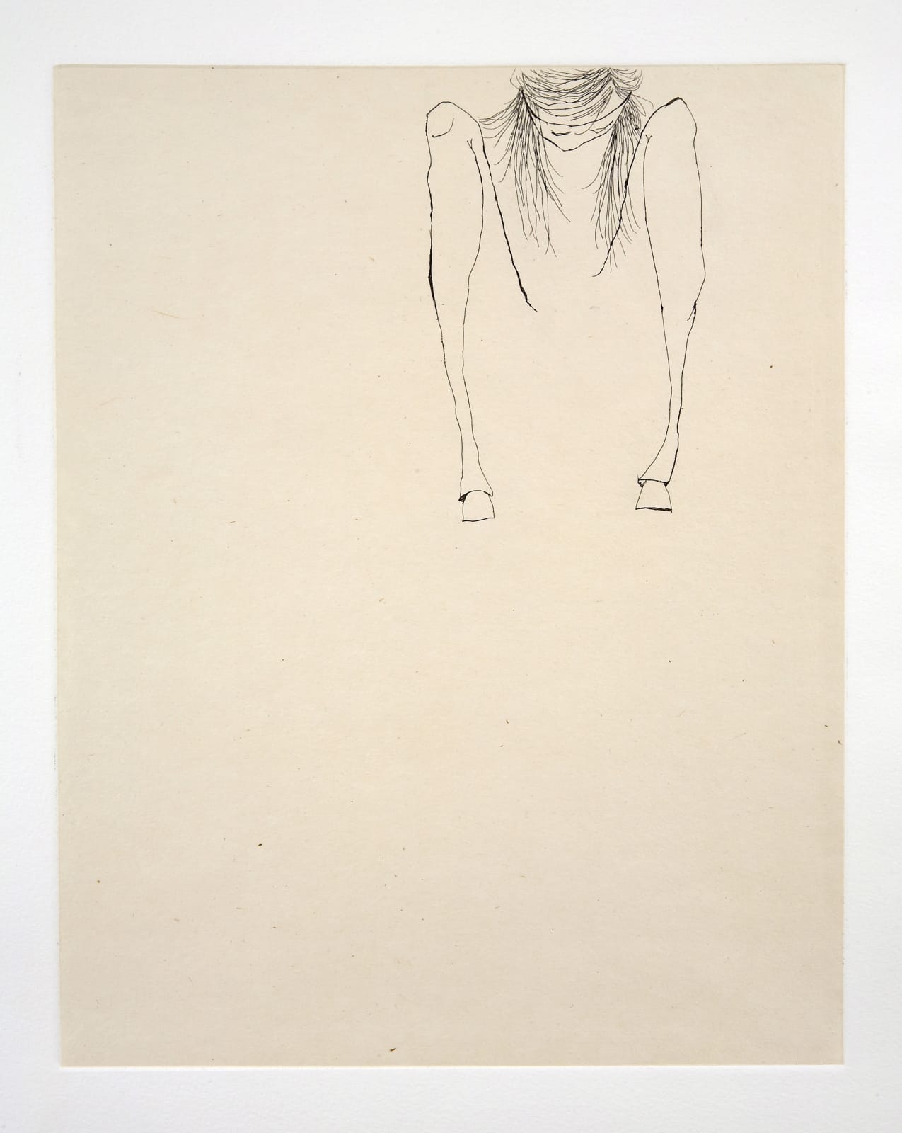 One of several images of a young woman wearing a mask as she slowly turns into a horse