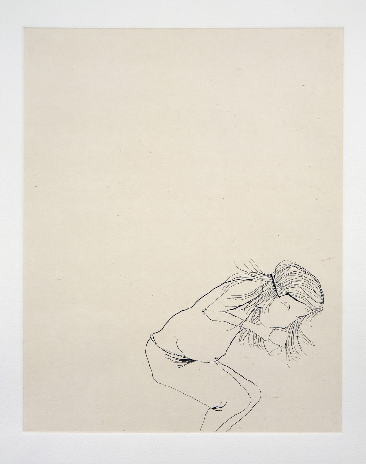 One of several images of a young woman wearing a mask as she slowly turns into a horse