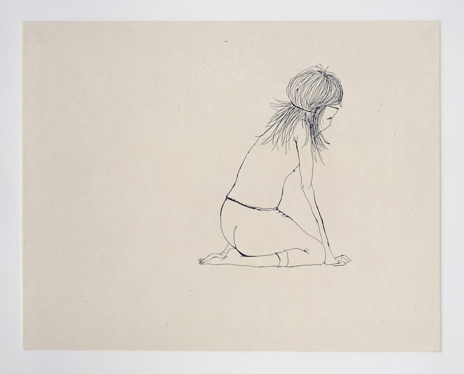 One of several images of a young woman wearing a mask as she slowly turns into a horse