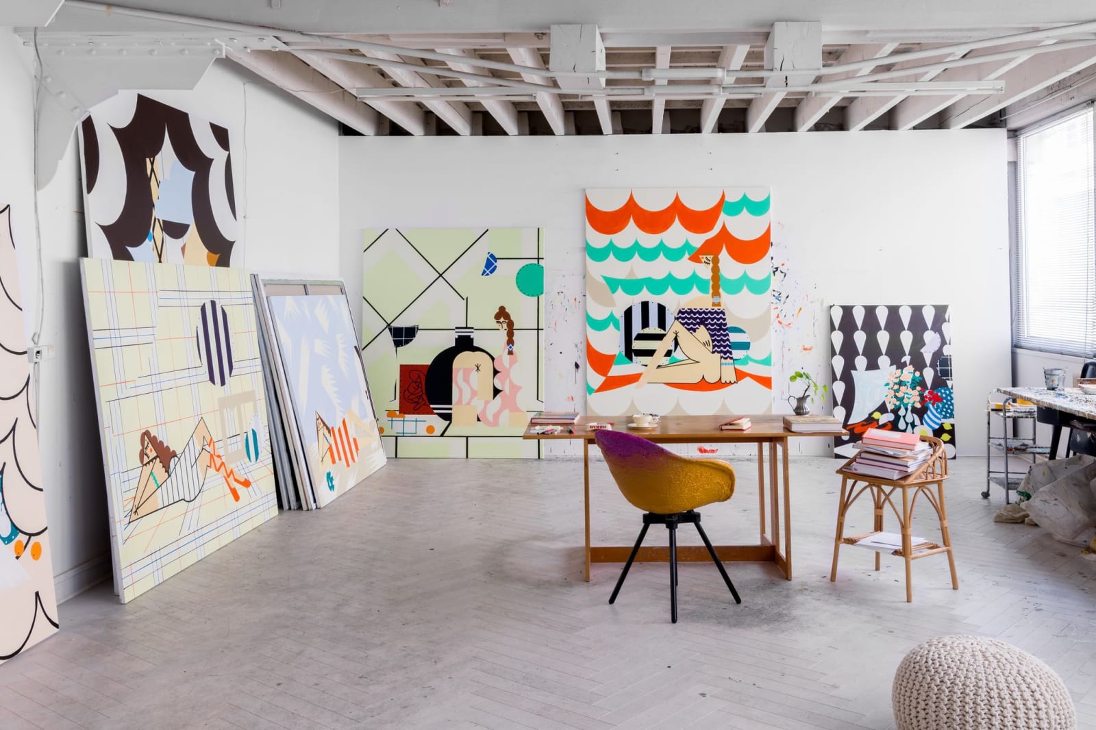 Farah Atassi's studio in Paris, 2021. Photo © Matt Bohli