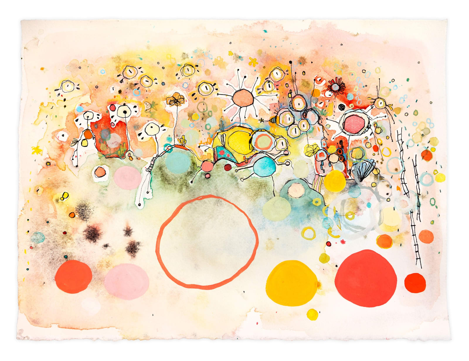 Clara Fialho. Untitled #384, 2020. Watercolor, Gouache, and Ink on Paper. 11 × 15 in.