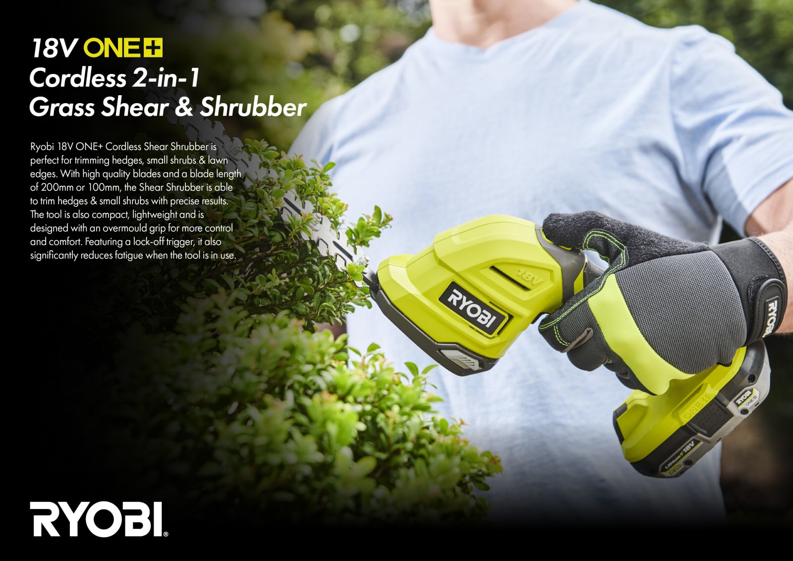 RYOBI ONE+HP 2-in-1 Grass Shear & Shrubber, Techtronic Industries Company Limited / Hong Kong