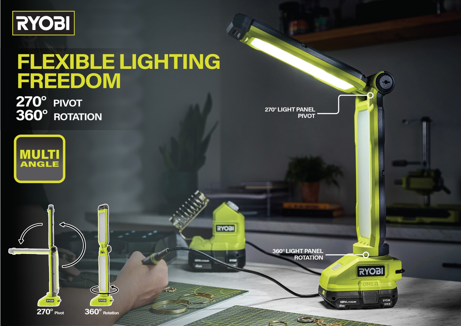 RYOBI 18V ONE+ Workbench LED Light, Techtronic Industries Company Limited / Hong Kong