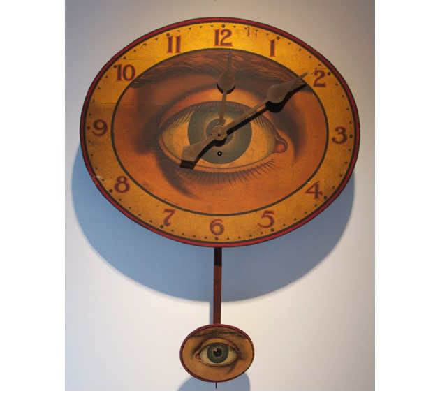 Gilbert Clock Company All Seeing Eye Clock, ca. 1905 Wood with polychrome and copper hands 29 x 21 x 3 in. (73.7 x 53.3 x 7.6 cm.)