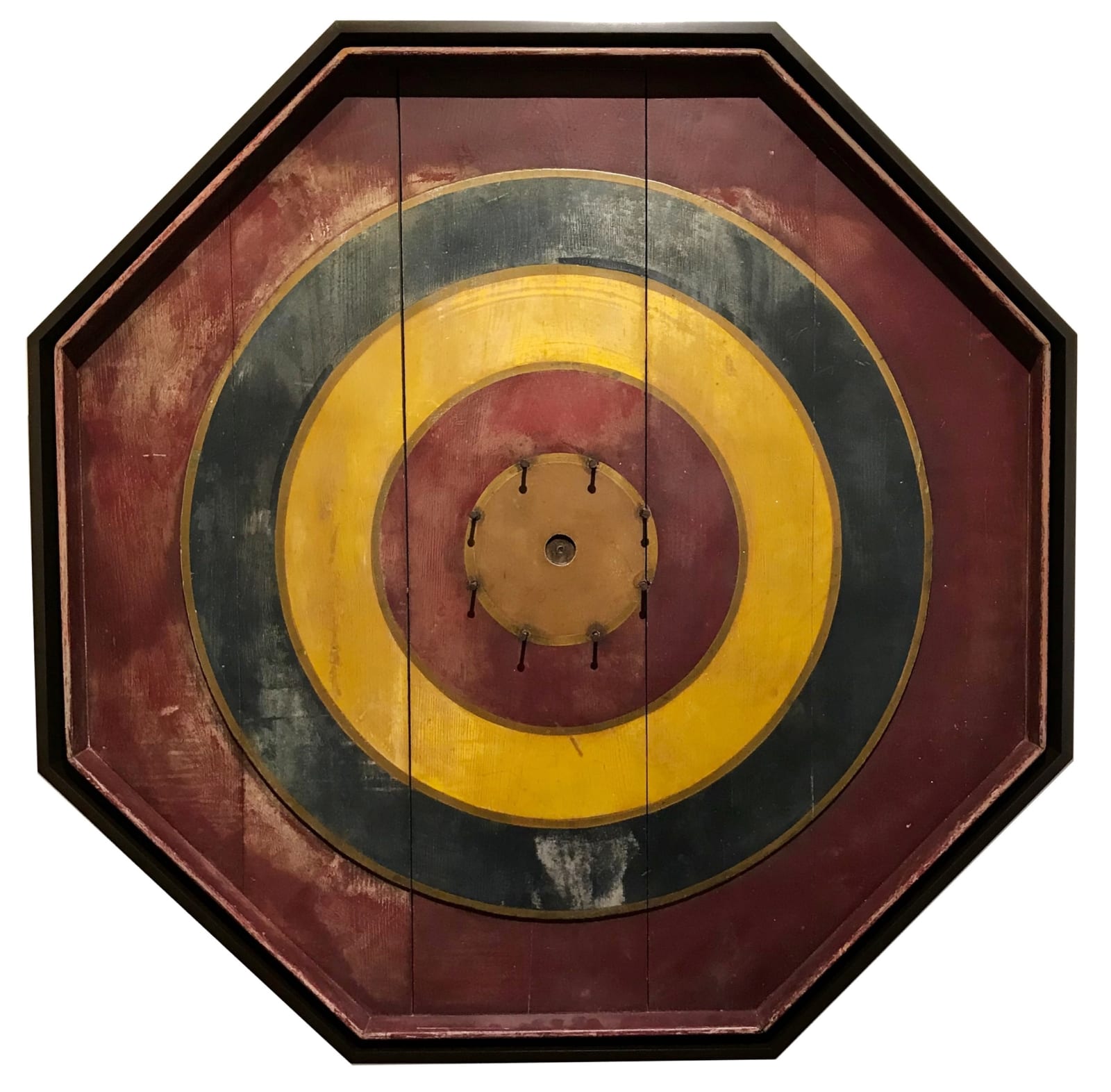 Artist Unknown Bulls Eye Target Octagonal Game Board, Midwest, ca. 1910-20 Painted wood with original surface 49 x 49 x 4 in. (124.5 x 124.5 x 10.2 cm.)