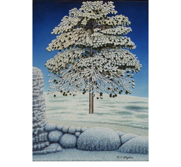 Drossos P. Skyllas Untitled, (Snow Scene), ca. 1950-60 Oil on canvas 32 x 24 in. (81.3 x 61 cm.)