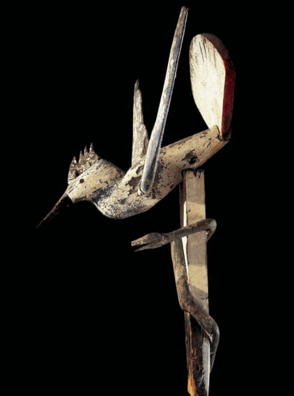 Artist Unknown Kingfisher with a Snake., ca. 1920s Southwestern United States Wood with polychrome 34 x 22 x 21 in. (86.4 x 55.9 x 53.3 cm.)