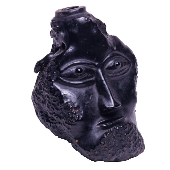 Artist Unknown Janus-Face Grotesque Jug. American, ca. 1870-1890 Painted burl 8 x 6 1/2 x 8 in. (20.3 x 16.5 x 20.3 cm.)