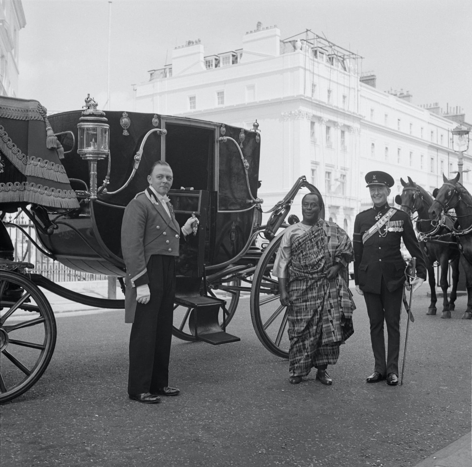 James Barnor, Ghana becomes a republic, High Commissioner Sir Edward Asafu-Adjaye presents credentials to Queen Elizabeth II, London, 1960