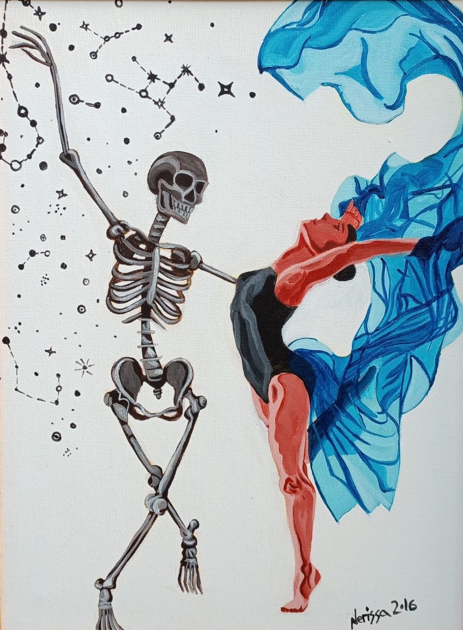 Danse Macabre, 2016 Acrylic on canvas 20 cm X 20 cm SOLD