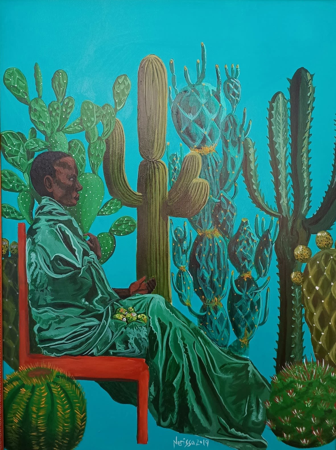 Our Lady of the Cactus, 2019 Acrylic on canvas 60 cm X 80 cm US$ 2500