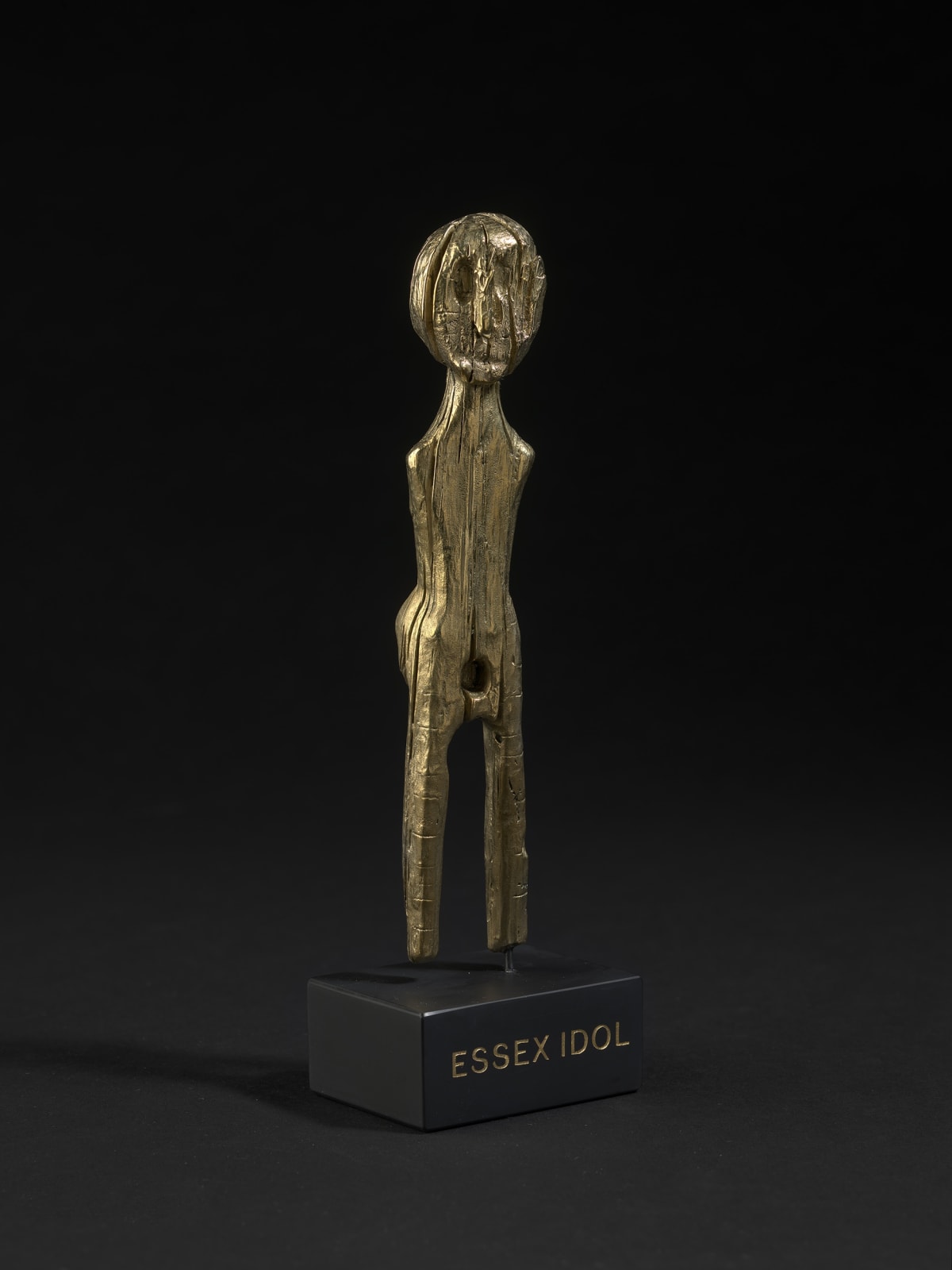 Mantelpiece Idol, 2021, polished brass, slate, 23ct gold, 22 x 7 x 5 cm