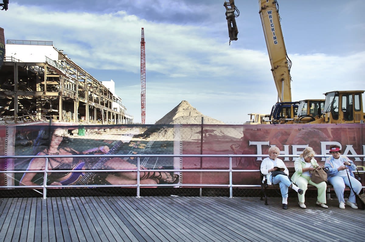 color photography boardwalk landscape figures atlantic city