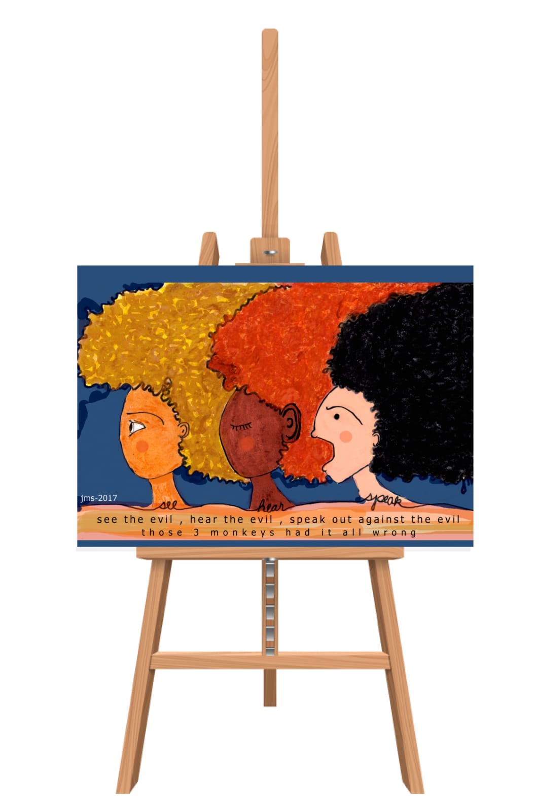Canvas print of three figures