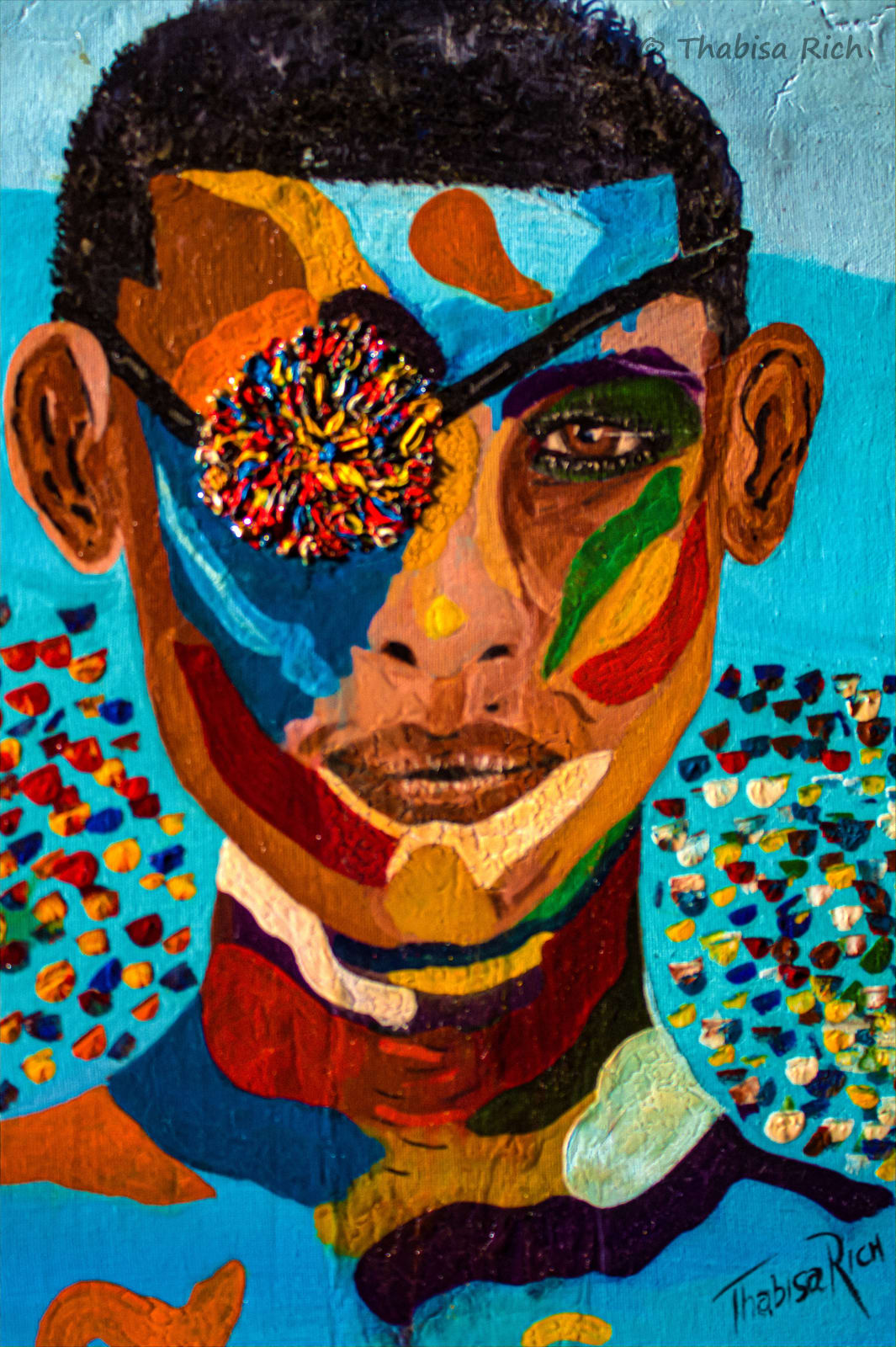 colorful abstract portrait painting poster